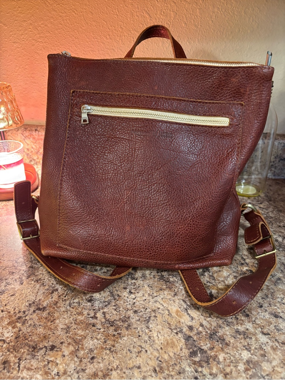 Portland leather tote backpack original